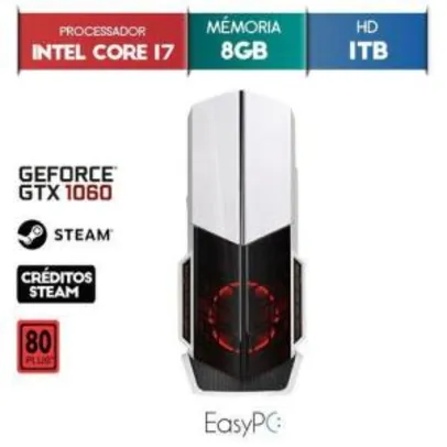 Easypc Intel i7, 8GB HyperX, HD 1TB, GTX 1060 6GB- R$3.696