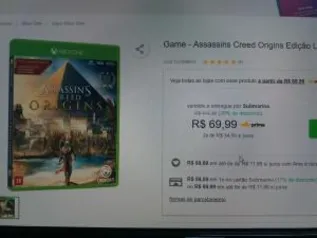 Assassins Creed Origins Edição Limitada - Xbox One - R$ 48