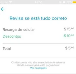 R$ 10 OFF Recarga para celular Mercado Livre