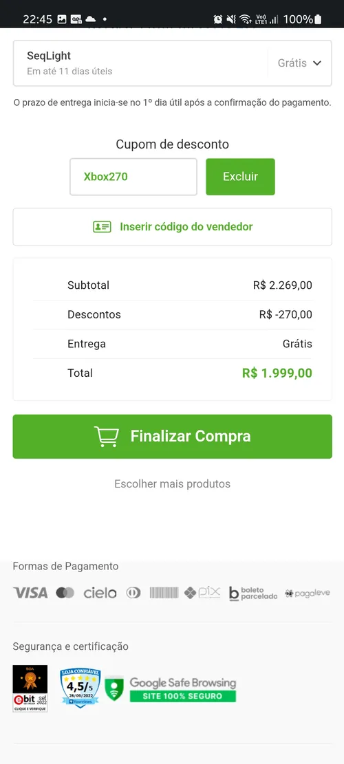 Imagem na descrição da promoção