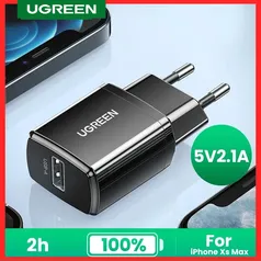 Carregador USB A Ugreen, Mini Carregador de Parede para Iphone 8 11 X E