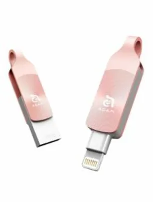 Pen Drive 64Gb Adam Elements Iklips Duo Ouro Rosa Para iPhone/iPad - R$189,05.