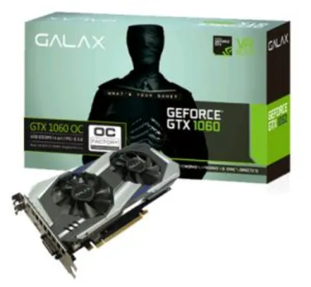 Placa De Vídeo Galax GeForce Gtx 1060 Oc 6Gb só R$ 1.329,00*