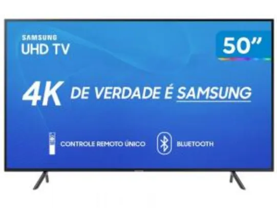 Smart TV 4K LED 50” Samsung UN50RU7100 Wi-Fi - HDR Conversor Digital 3 HDMI 2 USB | R$1955