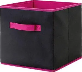 Caixa Organizadora Em Tnt Bemfixa Preto/rosa 26 X 26 X 26 Cm