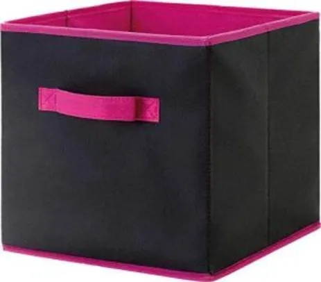 Caixa Organizadora Em Tnt Bemfixa Preto/rosa 26 X 26 X 26 Cm