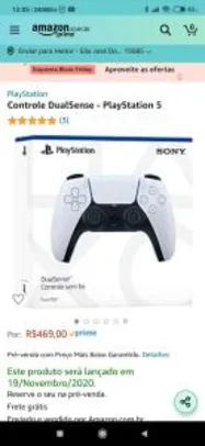 [Prime] Controle DualSense - PlayStation 5 R$469