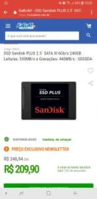 SSD Sandisk PLUS 2.5´ SATA III 6Gb/s 240GB 