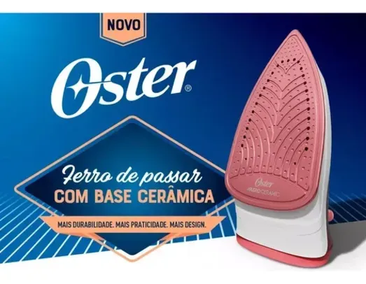 Ferro de Passar a Vapor Oster Aeroceramic Vermelho, 1400W de Potência - 110v