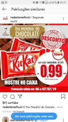 Kit Kat por 0.99 nos Supermercados Rede Store