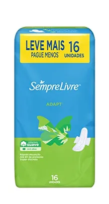 [Rec] [Leve + Pague - R$5,65] Sempre Livre Absorvente Externo Adapt Com Abas 16 Unidades