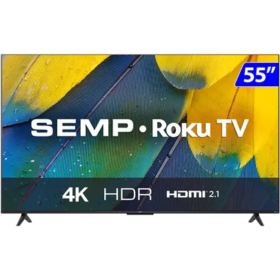 Smart TV Semp LED 55" 4K UHD Wi-Fi Roku HDR 55RK8600