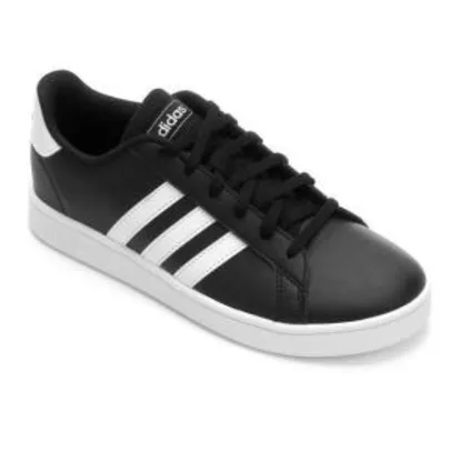 Tênis Adidas Grand Court Masculino - Preto e Branco | R$280