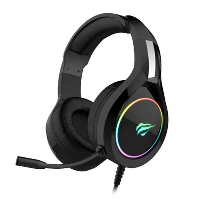 Headset Gamer Havit H2232D com Microfone Preto com Iluminação RGB USB e P2 - HV-H2232D