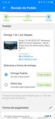 Smart TV 4K QLED 55” Samsung Q80TA Pontos Quântico | R$4749