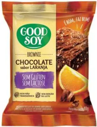 [PRIME] Brownie Chocolate Goodsoy, sabor Laranja - Sem glúten, sem lactose – 40g | R$2,41 - mínimo 4 unidades