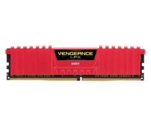 MEMORIA CORSAIR VENGEANCE LPX 8GB (1X8) DDR4 2666MHZ VERMELHO, CMK8GX4M1A2666C16R