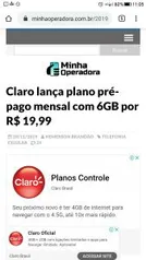 [APP ]Plano mensal Claro pre 6 gigas internet