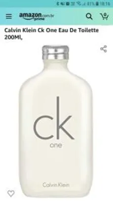 [Prime] Calvin Klein Ck One Eau De Toilette 200Ml | R$240