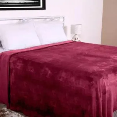Saindo por R$ 30: Cobertor Casal Microfibra Home Design Corttex Cereja | R$30 | Pelando