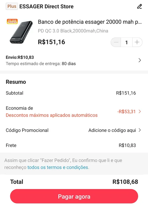 Imagem na descrição da promoção