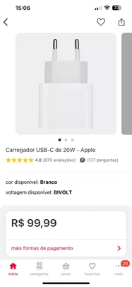 Carregador Apple Original 