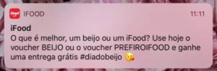 Entrega grátis no Ifood 13/04