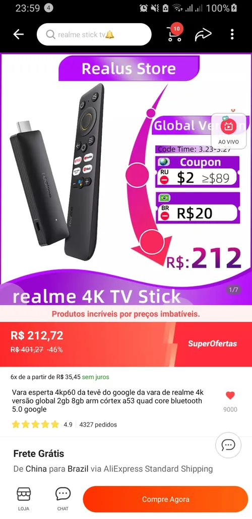 Imagem na descrição da promoção