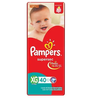 Fralda Descartável Pampers Supersec XG 40 Unidades