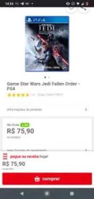Star Wars: Jedi Fallen Order PS4 | R$ 76