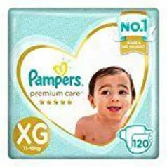 Fralda Pampers Premium Care Pacote Mensal, XG, 120 unidades