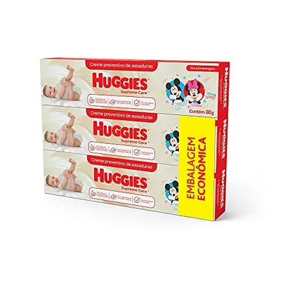 Cremes de Assaduras Huggies Supreme Care - Kit com 3 unidades de 80g