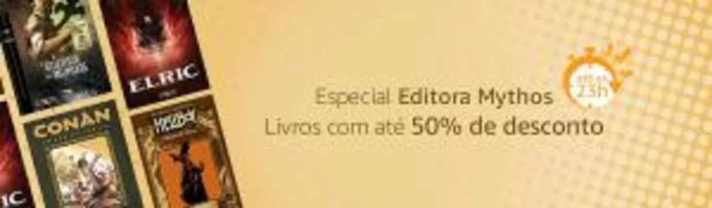 Promoção de até 50% de desconto em livros da editora "Mythos"