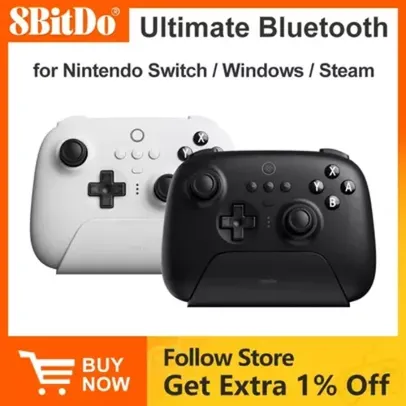 [Moedas] Controle 8BitDo Ultimate versão Bluetooth com Dock - Compatível Nintendo Switch e PC