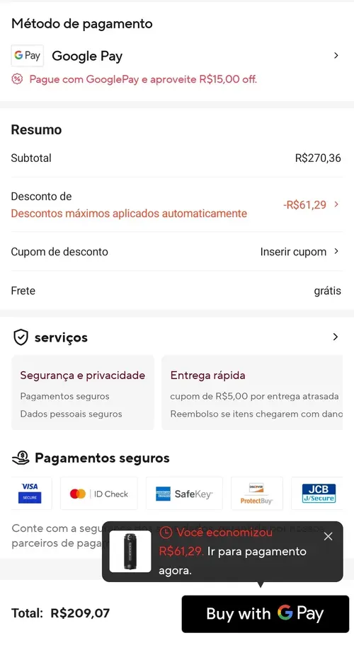 Imagem na descrição da promoção