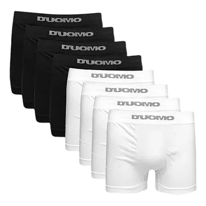 Kit 8 Cuecas Boxer Algodão, Duomo, Masculino, Preto/Branco