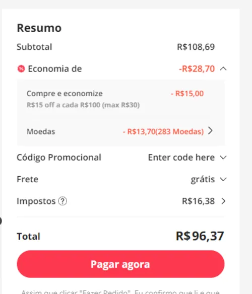 Imagem na descrição da promoção