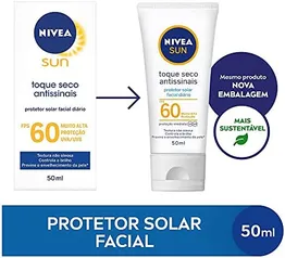 Protetor Solar Facial NIVEA SUN Toque Seco Antissinais FPS60 50ml, Niv