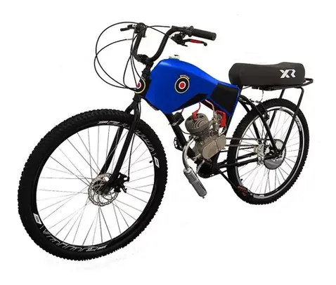 Bicicleta Motorizada 100cc Aro 29 Coroa 52 Spitfire Tractor Cor Azul Safira