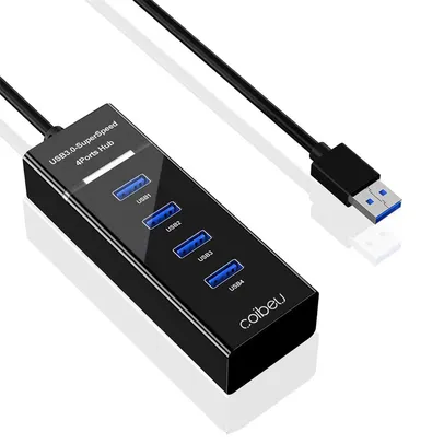 [BR/Moedas] Extension Hub USB Port, HUB USB 4 Portas 3.0, Velocidade Rig