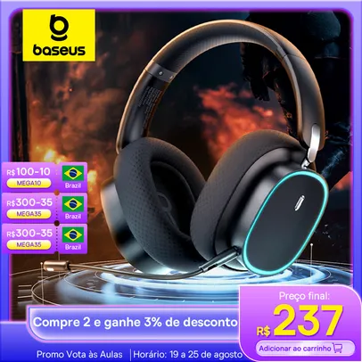 Baseus-Wireless Gaming Headphone com microfone, Bluetooth 5.3, driver de 40mm, 2.4G, sem fio, cabo RGB, GH02 - AliExpress 44