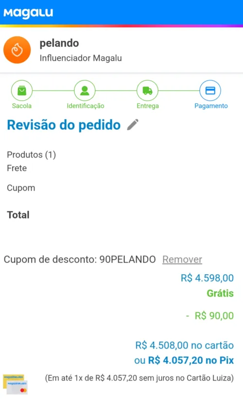 Imagem na descrição da promoção