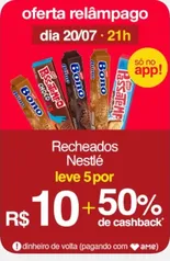 [APP][AME 5un R$2,50] Biscoito bono Recheado Chocolate 100g