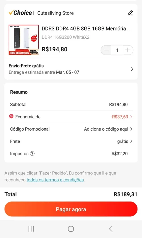 Imagem na descrição da promoção