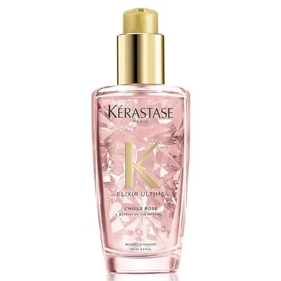 Kérastase Óleo Elixir Ultime L'Huile Rose, Todos os tipos de cabelos, Nutrição, brilho, Mix de 4 Óleos Preciosos, 100 ml