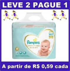 Fralda Pampers M Premium Care Jumbo - 80 Unidades