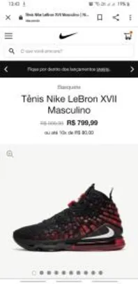 Tênis Nike LeBron XVII Masculino