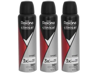 Kit Desodorante Rexona Clinical Aerossol - Antitranspirante Masculino 150ml 3 Unidades - Produtos de Higiene - Magazine Luiza