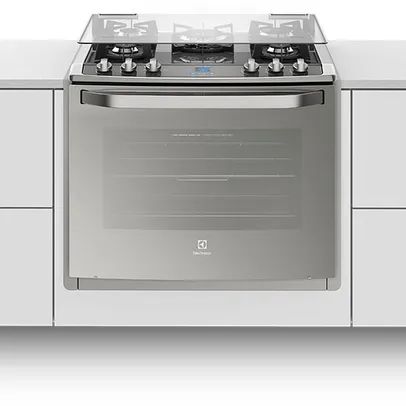 Fogão 5 Bocas de Embutir Electrolux Prata com Mesa de Vidro e Grill (76EXV)