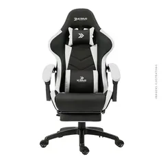 Cadeira Gamer KBM! GAMING Tempest CG500, Preta e Branco, Com Almofadas